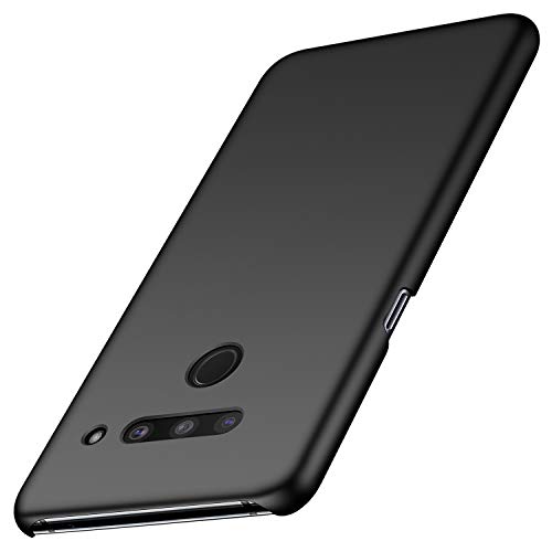 anccer Kompatibel mit LG V50 ThinQ Hülle, [Serie Matte] Elastische Schockabsorption und Ultra Thin Design (Glattes Schwarzes) von anccer