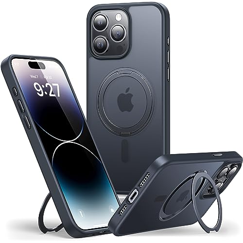 andobil Easy-Relax für iPhone 14 Pro Hülle für MagSafe mit Unsichtbarem Ständer (5 in 1) 360° Drehbar Handy Ring Handyhülle für iPhone 14 Pro Schutzhülle iPhone 14 Pro Case von andobil