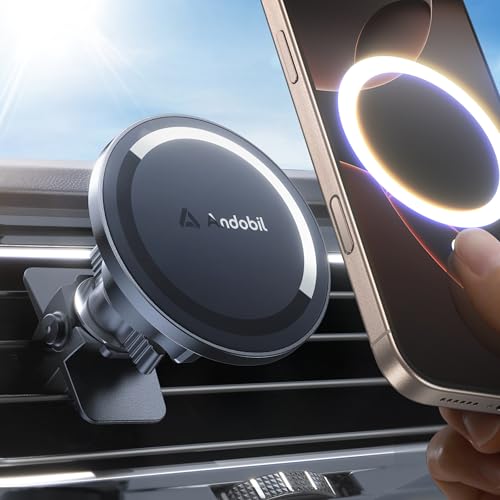 andobil Handyhalterung Auto Kompatibel mit MagSafe Autohalterung Magnet [ 20xN55 Stärkste Magnete ] Magnetische Kfz Handyhalter Lüftung für iPhone 16/15/14/13/12 Pro Max Plus Samsung zubehör Usw von andobil
