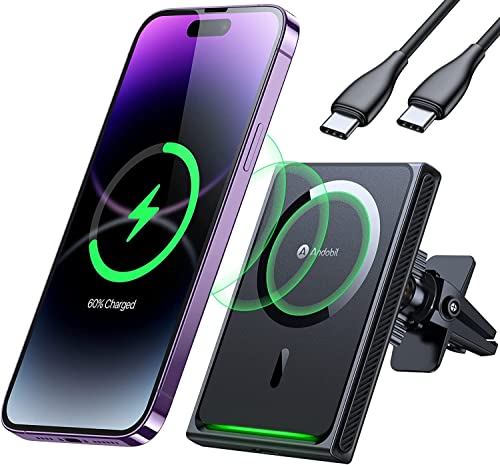 andobil Handyhalterung Auto mit Ladefunktion MagSafe Autohalterung [ Für iPhone 14 Serie & 15W Kabelloses Magnet ] Wireless Car Fast Charger Qi Ladegerät KFZ Handyhalter für iPhone 14/13/12 Pro Max von andobil