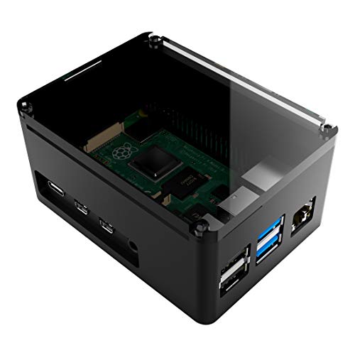 anidees Aluminium Extra Hoch Pi Case Gehäuse für Raspberry Pi 4 Model B - Schwarz (AI-PI4-BB-H) von anidees