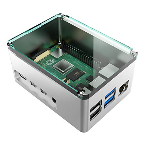 anidees Aluminium Extra Hoch Pi Case Gehäuse für Raspberry Pi 4 Model B - Silber (AI-PI4-SG-H) von anidees