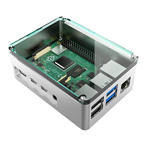 anidees Aluminium Pi Case Gehäuse für Raspberry Pi 4 Model B - Silber (AI-PI4-SG) von anidees