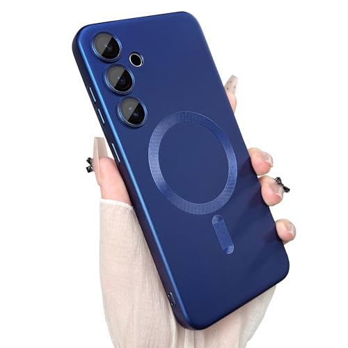 ankofave Magnetische Schutzhülle für Samsung Galaxy S24, für Damen/Herren, matt, luxuriös, weich, metallisch, glänzend, mit Kameraobjektivschutz, stoßfest, kratzfest, 6,2 Zoll, Dunkelblau ankofave Magnetische Schutzhülle für Samsung Galaxy S24, für Damen/Herren, matt, luxuriös, weich, metallisch, glänzend, mit Kameraobjektivschutz, stoßfest, kratzfest, 6,2 Zoll, Dunkelblau von ankofave