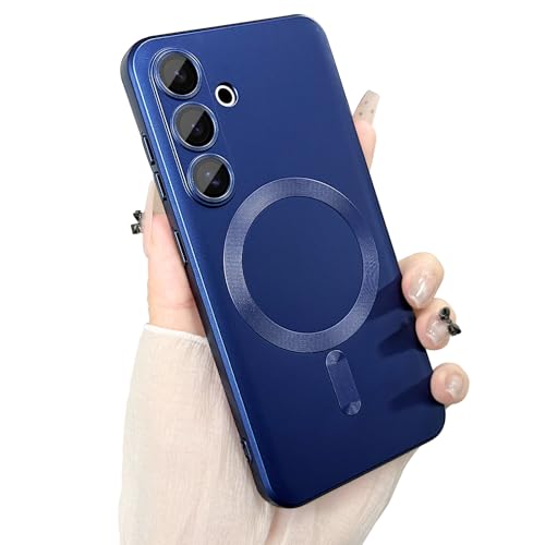 ankofave Magnetische Schutzhülle für Samsung Galaxy S25, für Damen/Herren, matt, luxuriös, weich, metallisch, glänzend, mit Kameraobjektivschutz, stoßfest, kratzfest, 6,2 Zoll, Dunkelblau ankofave Magnetische Schutzhülle für Samsung Galaxy S25, für Damen/Herren, matt, luxuriös, weich, metallisch, glänzend, mit Kameraobjektivschutz, stoßfest, kratzfest, 6,2 Zoll, Dunkelblau von ankofave
