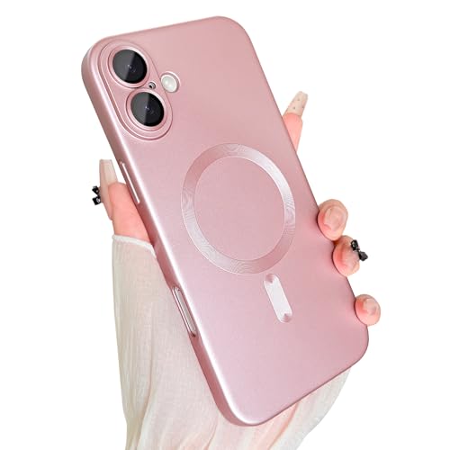 ankofave Magnetische Schutzhülle für iPhone 16 Plus, mit Kameraobjektivschutz, kompatibel mit magnetischer, schlanker, stoßfester Stoßstange, weiches Silikon, metallisch glänzend, Rosa ankofave Magnetische Schutzhülle für iPhone 16 Plus, mit Kameraobjektivschutz, kompatibel mit magnetischer, schlanker, stoßfester Stoßstange, weiches Silikon, metallisch glänzend, Rosa von ankofave