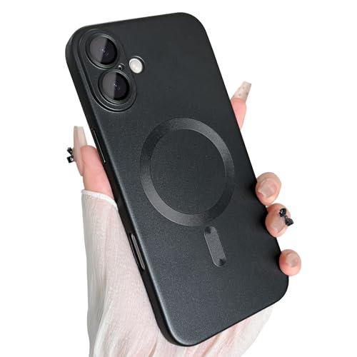 ankofave Magnetische Schutzhülle für iPhone 16 Plus, mit Kameraobjektivschutz, kompatibel mit magnetischer, schlanker, stoßfester Stoßstange, weiches Silikon, metallisch glänzend, Schwarz ankofave Magnetische Schutzhülle für iPhone 16 Plus, mit Kameraobjektivschutz, kompatibel mit magnetischer, schlanker, stoßfester Stoßstange, weiches Silikon, metallisch glänzend, Schwarz von ankofave