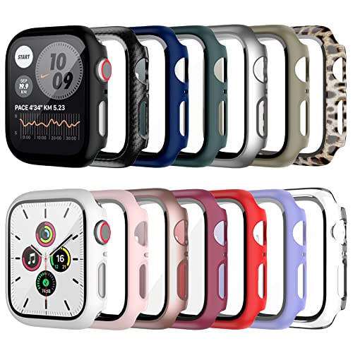 Anotch Schutzhülle für Apple Watch Serie 7, 45 mm, mit Displayschutzfolie aus gehärtetem Glas, vollständige Abdeckung, harte Polycarbonat-Schutzhülle, Stoßfänger für iWatch 45 mm Zubehör, 14 Stück Anotch Schutzhülle für Apple Watch Serie 7, 45 mm, mit Displayschutzfolie aus gehärtetem Glas, vollständige Abdeckung, harte Polycarbonat-Schutzhülle, Stoßfänger für iWatch 45 mm Zubehör, 14 Stück von anotch