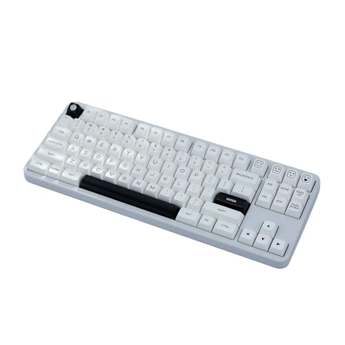 QXA-Profil-Tastenkappen mit 160 Tasten, Schwarz / Weiß, 160 Tasten, Doppelschuss-Tastenkappen-Set für mechanische Tastaturen, 63 Tasten von antianzhizhuang
