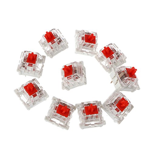 antianzhizhuang 10 Stück Rote Schalter Für MX Klon Gateron MX Schalter Tester Für Mechanische Tastatur Individuell Anpassbar von antianzhizhuang
