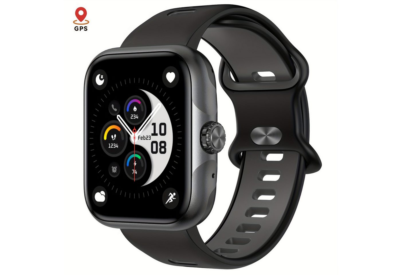 anyloop Fur Herren Damen mit Fähig zu kabellosen Anrufen Antworten und Beenden Smartwatch (1.81 Zoll, Andriod iOS), mit HD-Bildschirm. 100 Trainingsoptionen.bietet verschiedene Sportmodi von anyloop