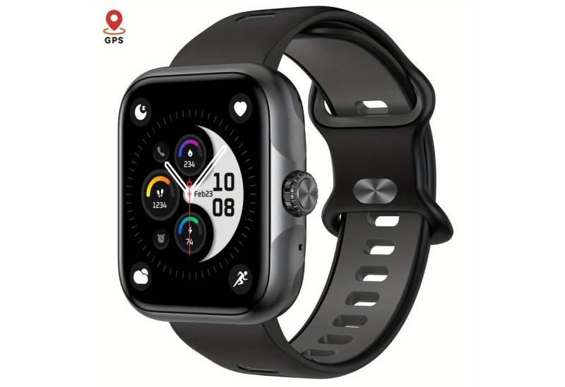 anyloop Fur Herren Damen mit Fähig zu kabellosen Anrufen Antworten und Beenden Smartwatch (1.81 Zoll, Andriod iOS), mit HD-Bildschirm. 100 Trainingsoptionen.bietet verschiedene Sportmodi von anyloop