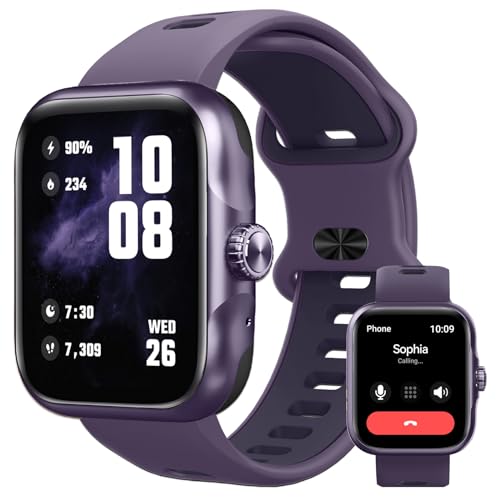 anyloop Smartwatch Herren Damen mit Telefonfunktion, Sportuhr Eingebautes GPS, 1.78" AMOLED Touchscreen, Wasserdicht Fitnessuhr, Schrittzähler, Fitness Tracker Armbanduhr für Android iOS Violett von anyloop