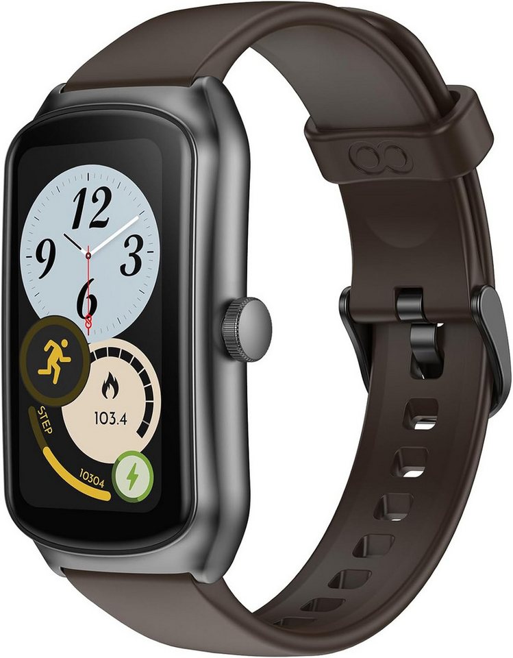 anyloop für Männer Frauen mit Aktivität Tracker Schrittzähler Smartwatch (1.58 Zoll, Android iOS), mit Herzfrequenzmesser,Schlaf-Monitor,Kalorien,IP68 wasserdicht von anyloop