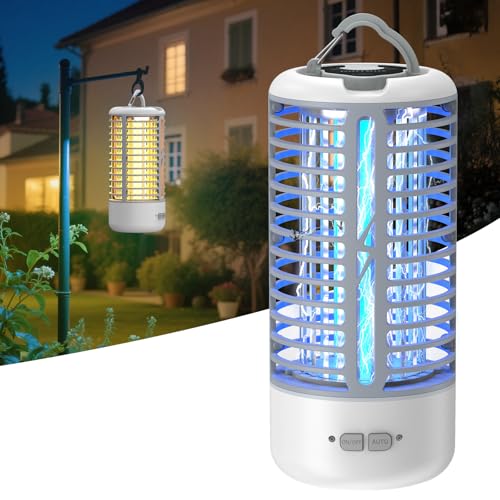 Insektenvernichter Elektrisch, Anysun Mückenlampe Camping mit LED-Licht für Drinnen Draußen, 3000V Mückenlampe Wasserdicht, Fliegenfalle Elektrisch für Zuhause, Terrasse, Hinterhof, Garten, Camping von anysun