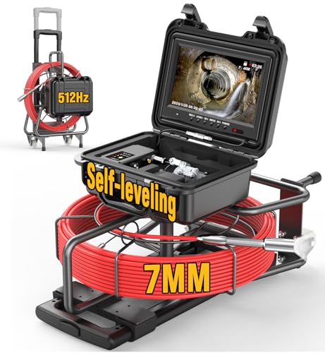 anysun Endoskopkamera mit Licht, Rohrkamera 30M mit Selbstnivellierung, Meterzähler, Inspektionskamera Eingebauter 512-Hz-Sonde, 9-Zoll-1080P-IPS-Kanalkamera mit 7-mm-Kabel und Griff (32 GB TF-Karte) anysun Endoskopkamera mit Licht, Rohrkamera 30M mit Selbstnivellierung, Meterzähler, Inspektionskamera Eingebauter 512-Hz-Sonde, 9-Zoll-1080P-IPS-Kanalkamera mit 7-mm-Kabel und Griff (32 GB TF-Karte) von anysun