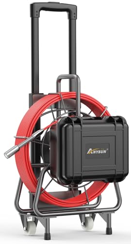anysun Endoskopkamera mit Licht, Rohrkamera 50M mit Selbstnivellierung, Meterzähler, Inspektionskamera Eingebauter 512-Hz-Sonde, 9-Zoll-1080P-IPS-Kanalkamera mit 7-mm-Kabel und Griff (32 GB TF-Karte) anysun Endoskopkamera mit Licht, Rohrkamera 50M mit Selbstnivellierung, Meterzähler, Inspektionskamera Eingebauter 512-Hz-Sonde, 9-Zoll-1080P-IPS-Kanalkamera mit 7-mm-Kabel und Griff (32 GB TF-Karte) von anysun