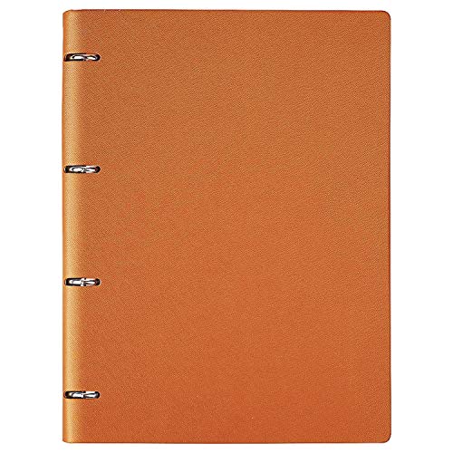 Notizbuch mit Ringbindung, A4, Organiser für Führungskräfte, nachfüllbarer Planer, runde Ringe, Leder-Einband, Notizbuch (evtl. nicht in deutscher Sprache) braun von aoory