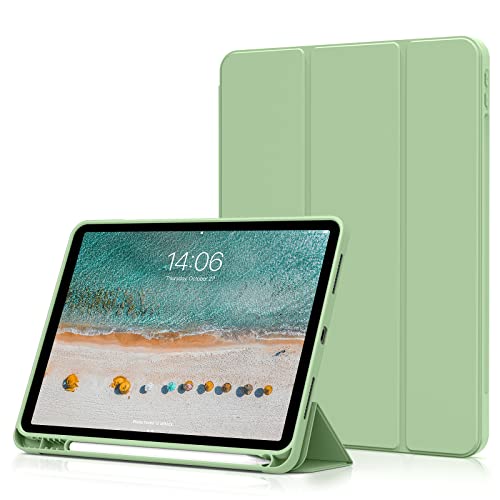 aoub Hülle für iPad Air 5. Generation 2022/iPad Air 4 Hülle 2020, Hülle mit Stifthalter für iPad Air 10,9 Zoll 2022/2020, Smart Folio iPad Air 5./ 4. Gen Case, Auto Sleep/Wake, Hellgrün von aoub