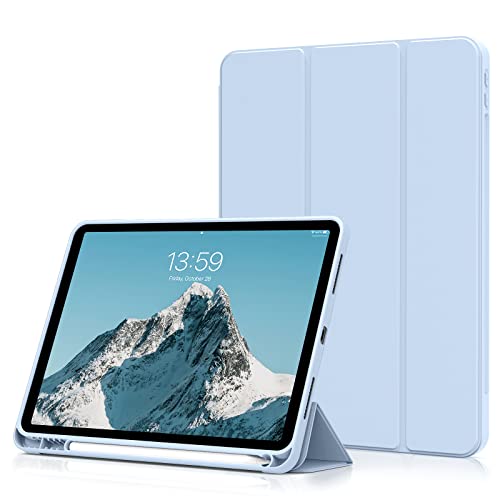 aoub Hülle für iPad Air 5. Generation 2022/iPad Air 4 Hülle 2020, Hülle mit Stifthalter für iPad Air 10,9 Zoll 2022/2020, Smart Folio iPad Air 5./ 4. Gen Case, Auto Sleep/Wake, Himmelblau von aoub