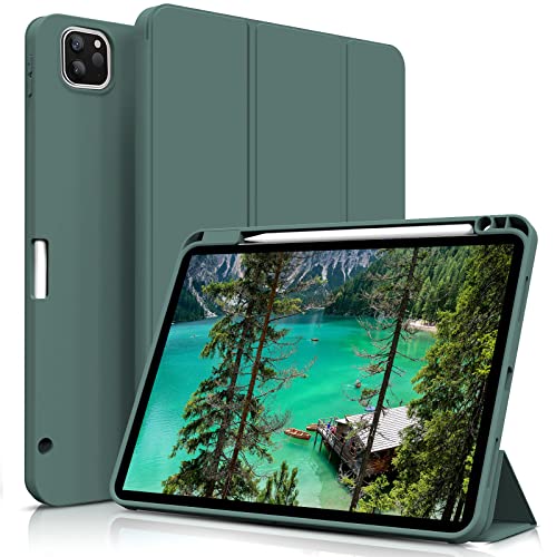 aoub Hülle für iPad Pro 11 4./ 3./ 2. Generation 2022/2021/2020, Hülle für iPad Pro 11 mit Stifthalter, Kann Pencil 2 Aufladen, Weiche Silikonhülle, Auto Schlafen/Wachen, Grün aoub Hülle für iPad Pro 11 4./ 3./ 2. Generation 2022/2021/2020, Hülle für iPad Pro 11 mit Stifthalter, Kann Pencil 2 Aufladen, Weiche Silikonhülle, Auto Schlafen/Wachen, Grün von aoub