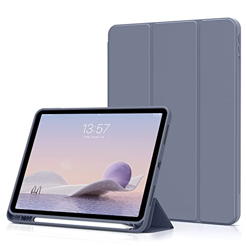 aoub Schutzhülle für iPad Air 5/4. Generation 2022/2020 mit Stifthalter, 10,9 Zoll (25,7 cm), transparente Rückseitenhülle, schmal, mit automatischer Schlaf-/Weckfunktion für iPad Air 5/4, Lavendel von aoub