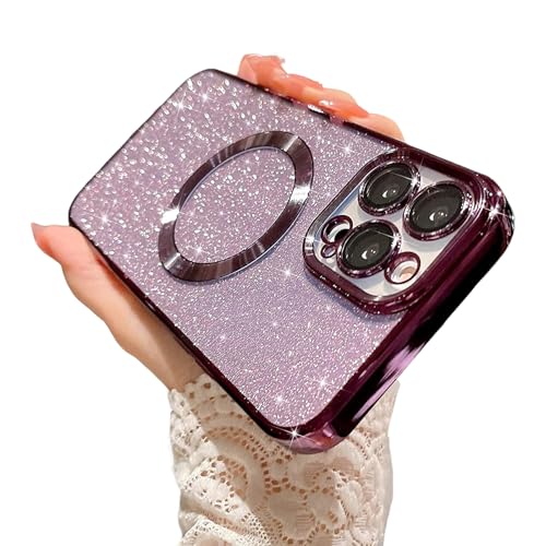 aowner Magnetische Hülle für iPhone 16 Pro Max, Glitzer-Hülle, luxuriöse Beschichtung, niedliches Bling mit Kameraobjektivschutz, kompatibel mit MagSafe, dünn für Frauen und Mädchen, schützende aowner Magnetische Hülle für iPhone 16 Pro Max, Glitzer-Hülle, luxuriöse Beschichtung, niedliches Bling mit Kameraobjektivschutz, kompatibel mit MagSafe, dünn für Frauen und Mädchen, schützende von aowner