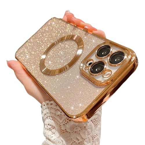 aowner Magnetische Hülle für iPhone 16 Pro Max, Glitzer-Hülle, luxuriöse Beschichtung, niedliches Bling mit Kameraobjektivschutz, kompatibel mit MagSafe, dünn für Frauen und Mädchen, schützende aowner Magnetische Hülle für iPhone 16 Pro Max, Glitzer-Hülle, luxuriöse Beschichtung, niedliches Bling mit Kameraobjektivschutz, kompatibel mit MagSafe, dünn für Frauen und Mädchen, schützende von aowner
