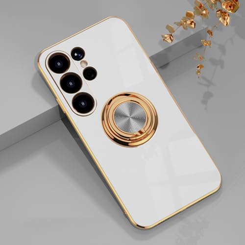 aowner Schutzhülle für Samsung Galaxy S25 Ultra mit Ringständer, 360°-Ring-Halterung, Ständer, magnetische Autohalterung, luxuriöse, rosévergoldete Kanten, schlanke, stoßfeste Schutzhülle für S25 aowner Schutzhülle für Samsung Galaxy S25 Ultra mit Ringständer, 360°-Ring-Halterung, Ständer, magnetische Autohalterung, luxuriöse, rosévergoldete Kanten, schlanke, stoßfeste Schutzhülle für S25 von aowner