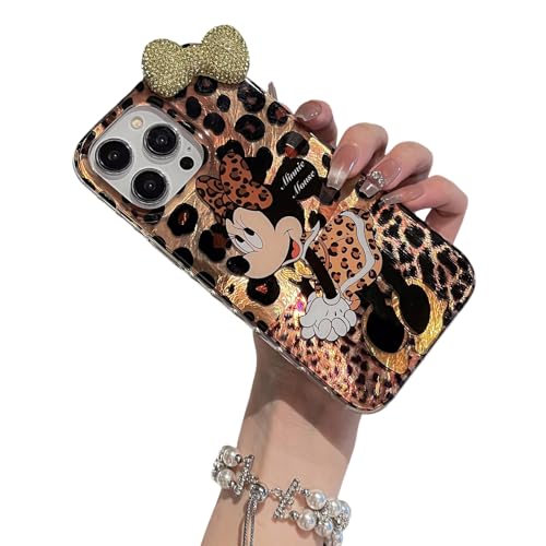 aowner Schutzhülle für iPhone 15 Pro Max, luxuriöses Gepardenmuster, Laserbeschichtung, Glitzer, Bling, Vintage-Leopardenmuster, Handyhülle, niedliches Cartoon-Design mit 3D-Diamantschleife, stoßfest aowner Schutzhülle für iPhone 15 Pro Max, luxuriöses Gepardenmuster, Laserbeschichtung, Glitzer, Bling, Vintage-Leopardenmuster, Handyhülle, niedliches Cartoon-Design mit 3D-Diamantschleife, stoßfest von aowner