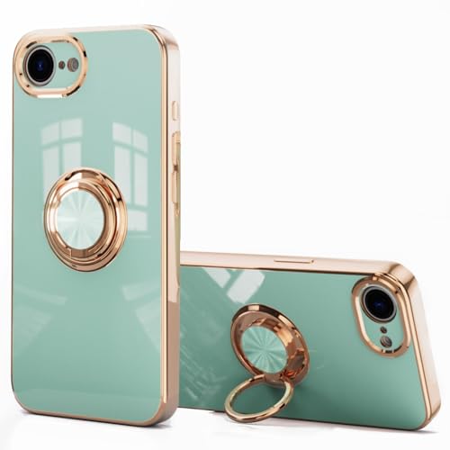 aowner Schutzhülle für iPhone 16e mit Ringständer, 360°-Ring-Halterung, Ständer, unterstützt magnetische Autohalterung, luxuriöse, rosévergoldete Kanten, schlanke, stoßfeste Schutzhülle für iPhone 16e aowner Schutzhülle für iPhone 16e mit Ringständer, 360°-Ring-Halterung, Ständer, unterstützt magnetische Autohalterung, luxuriöse, rosévergoldete Kanten, schlanke, stoßfeste Schutzhülle für iPhone 16e von aowner
