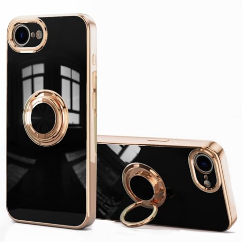 aowner Schutzhülle für iPhone 16e mit Ringständer, 360°-Ring-Halterung, Ständer, unterstützt magnetische Autohalterung, luxuriöse, rosévergoldete Kanten, schlanke, stoßfeste Schutzhülle für iPhone 16e aowner Schutzhülle für iPhone 16e mit Ringständer, 360°-Ring-Halterung, Ständer, unterstützt magnetische Autohalterung, luxuriöse, rosévergoldete Kanten, schlanke, stoßfeste Schutzhülle für iPhone 16e von aowner