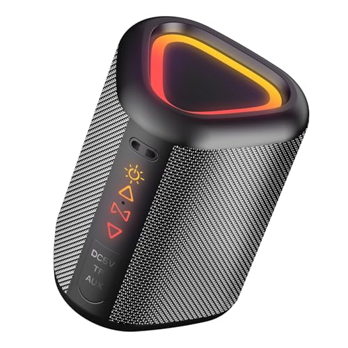 aowoka Bluetooth-Lautsprecher Wireless, tragbarer Lautsprecher mit LED-Licht, Outdoor-Lautsprecher(Pessimistisch) von aowoka