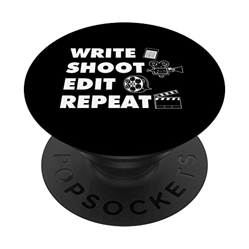 Funny Film Making Write Shoot Edit Repeat filmmaker PopSockets mit austauschbarem PopGrip Funny Film Making Write Shoot Edit Repeat filmmaker PopSockets mit austauschbarem PopGrip von ap lucky designs for people