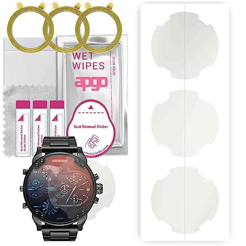 apgo 3 Stück Schutzfolie, Matt, kompatibel mit Diesel DZ7395 MR. Daddy 2.0 Smartwatch, Hydrogel Displayschutzfolie mit Positionierhilfe, Displayfolie, robust und kratzfest von apgo