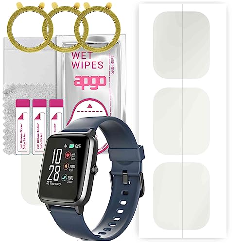 apgo 3 Stück Schutzfolie, Matt, kompatibel mit Hama Fit Watch 4900 Smartwatch, Hydrogel Displayschutzfolie mit Positionierhilfe, Displayfolie, robust und kratzfest von apgo