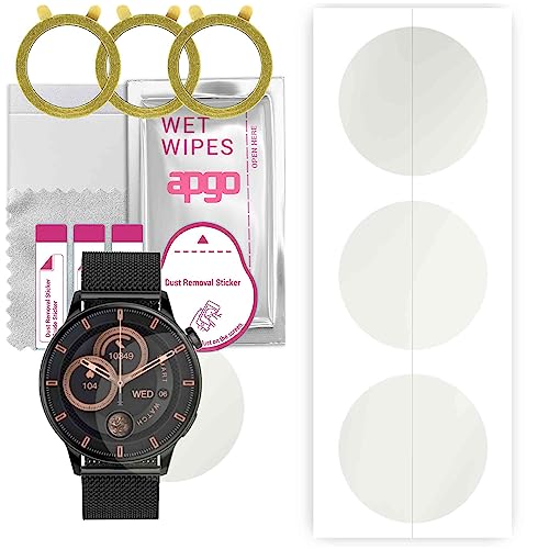 apgo 3 Stück Schutzfolie, Matt, kompatibel mit Maxcom FW58 Vanad Pro Smartwatch, Hydrogel Displayschutzfolie mit Positionierhilfe, Displayfolie, robust und kratzfest von apgo