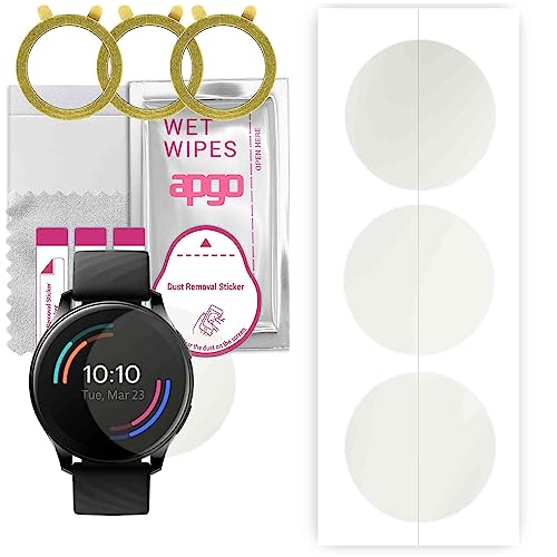 apgo 3 Stück Schutzfolie, Matt, kompatibel mit OnePlus Watch 46mm Smartwatch, Hydrogel Displayschutzfolie mit Positionierhilfe, Displayfolie, robust und kratzfest von apgo