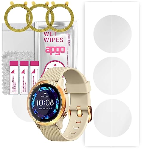 apgo 3 Stück Schutzfolie, klar, kompatibel mit Blackview BV-R8 Smartwatch, Hydrogel Displayschutzfolie mit Positionierhilfe, Displayfolie, robust und kratzfest von apgo