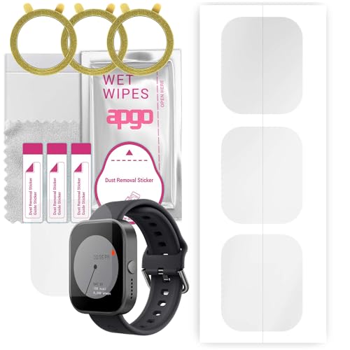 apgo 3 Stück Schutzfolie, klar, kompatibel mit CMF by Nothing Watch Pro Smartwatch, Hydrogel Displayschutzfolie mit Positionierhilfe, Displayfolie, robust und kratzfest von apgo