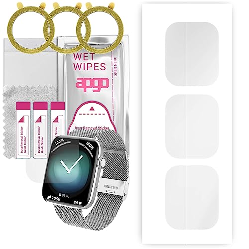 apgo 3 Stück Schutzfolie, klar, kompatibel mit DT NO.1 DT1 Smartwatch, Hydrogel Displayschutzfolie mit Positionierhilfe, Displayfolie, robust und kratzfest von apgo