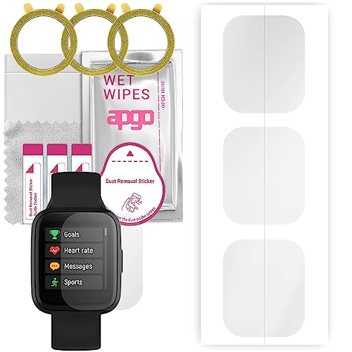 apgo 3 Stück Schutzfolie, klar, kompatibel mit Forever Forevigo2 SW-310 Smartwatch, Hydrogel Displayschutzfolie mit Positionierhilfe, Displayfolie, robust und kratzfest von apgo