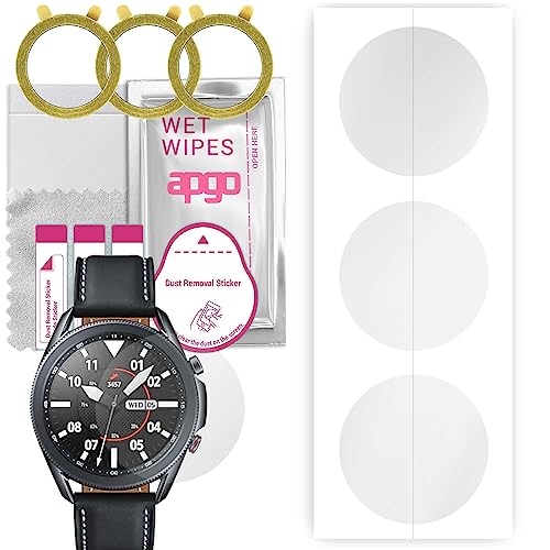 apgo 3 Stück Schutzfolie, klar, kompatibel mit Samsung Galaxy Watch 3 45MM Smartwatch, Hydrogel Displayschutzfolie mit Positionierhilfe, Displayfolie, robust und kratzfest von apgo