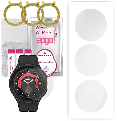 apgo 3 Stück Schutzfolie, klar, kompatibel mit Samsung Galaxy Watch 5 Pro 45mm Smartwatch, Hydrogel Displayschutzfolie mit Positionierhilfe, Displayfolie, robust und kratzfest apgo 3 Stück Schutzfolie, klar, kompatibel mit Samsung Galaxy Watch 5 Pro 45mm Smartwatch, Hydrogel Displayschutzfolie mit Positionierhilfe, Displayfolie, robust und kratzfest von apgo
