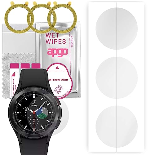 apgo 3 Stück Schutzfolie, klar, kompatibel mit Samsung Galaxy Watch4 Classic 42mm Smartwatch, Hydrogel Displayschutzfolie mit Positionierhilfe, Displayfolie, robust und kratzfest von apgo