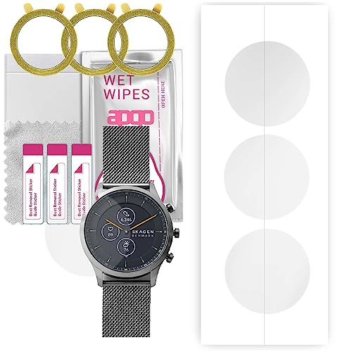 apgo 3 Stück Schutzfolie, klar, kompatibel mit Skagen Hybrid HR Jorn Smartwatch, Hydrogel Displayschutzfolie mit Positionierhilfe, Displayfolie, robust und kratzfest von apgo