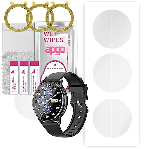 apgo 3 Stück Schutzfolie, klar, kompatibel mit Szhelejiam Y33 Smartwatch, Hydrogel Displayschutzfolie mit Positionierhilfe, Displayfolie, robust und kratzfest von apgo