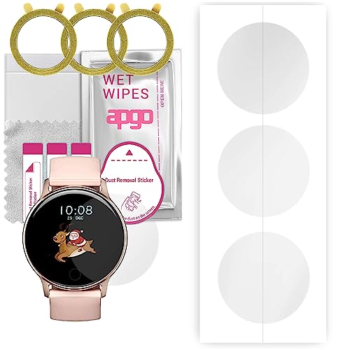 apgo 3 Stück Schutzfolie, klar, kompatibel mit Umidigi Uwatch 3S Smartwatch, Hydrogel Displayschutzfolie mit Positionierhilfe, Displayfolie, robust und kratzfest von apgo
