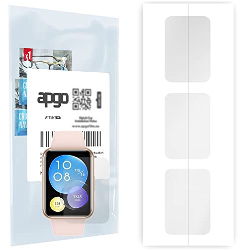 apgo 3 Stück Schutzfolie für Huawei Watch Fit 2 Smartwatch Hydrogel Displayschutzfolie mit Positionierhilfe [Klar, Kratzfest] von apgo