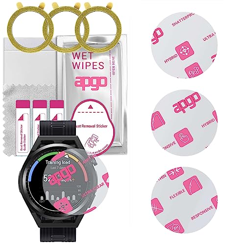 apgo 3 Stück Schutzglas, klar, kompatibel mit Huawei Watch GT Runner Smartwatch, Hybrid 8H, Ersatz für Hartglas, Displayschutzglas, Bildschirmschutz, Displayschutz, kratzfest von apgo